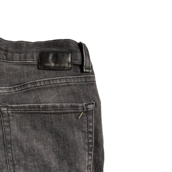 *EUC* Current/Elliott Skinny Denim | 27 | Black Rinse / Distressed "Cardiff" - Picture 7 of 8